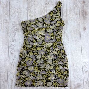 ZARA M Floral One-Shoulder Dress